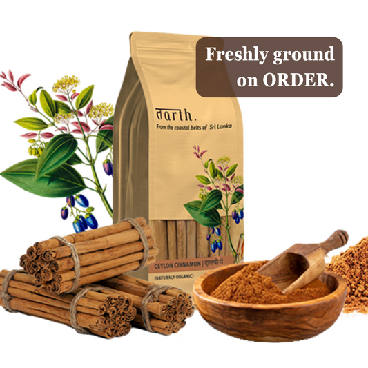 Tarth Organic Ceylon Cinnamon Powder | True Cinnamon Powder - Sourced from Sri Lanka