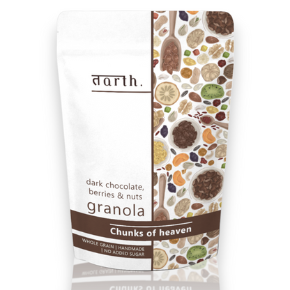 Tarth Chunks of Heaven: Healthy Homemade Chocolate Granola - Dark Chocolate, Berries & Nuts