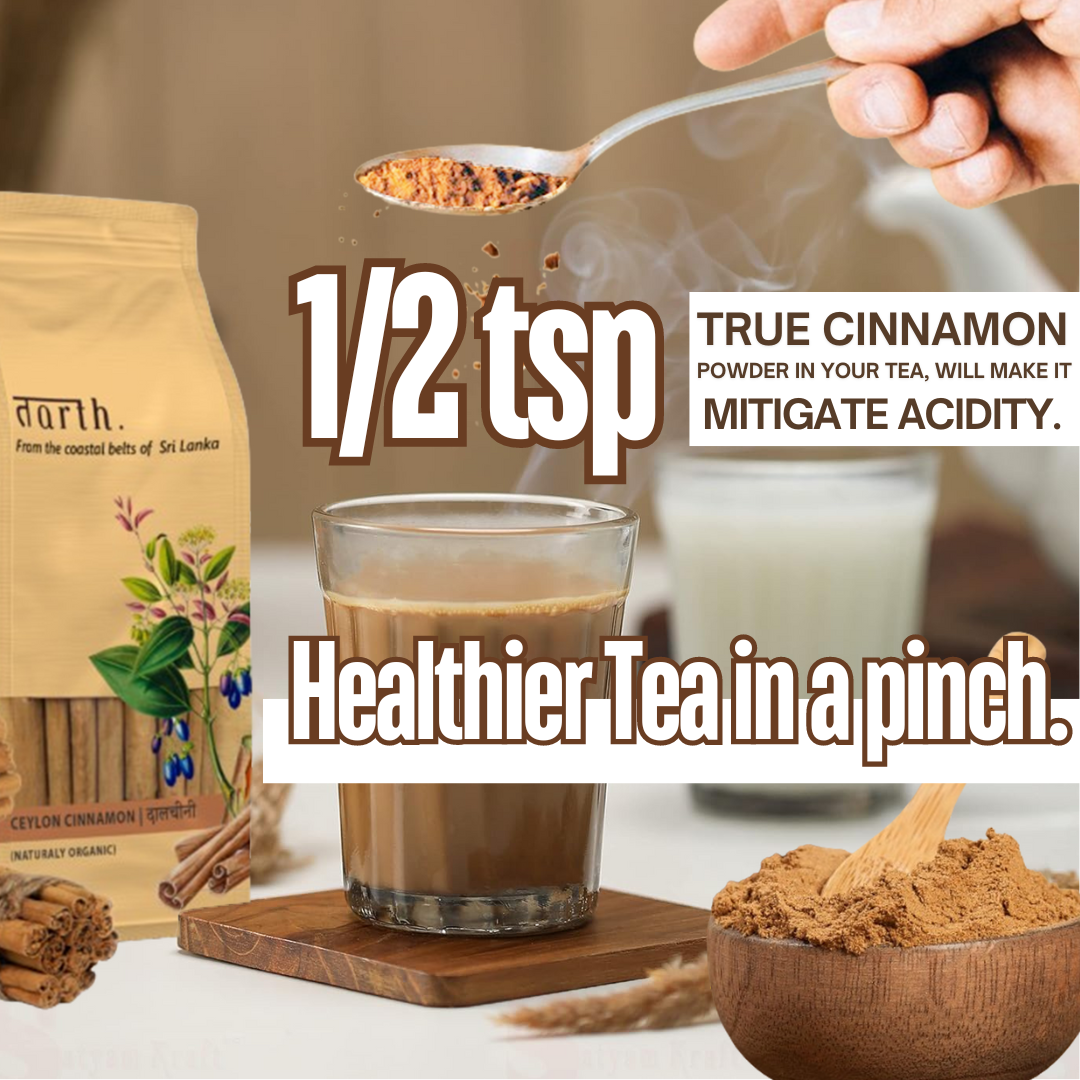 Tarth Organic Ceylon Cinnamon Powder | True Cinnamon Powder - Sourced from Sri Lanka